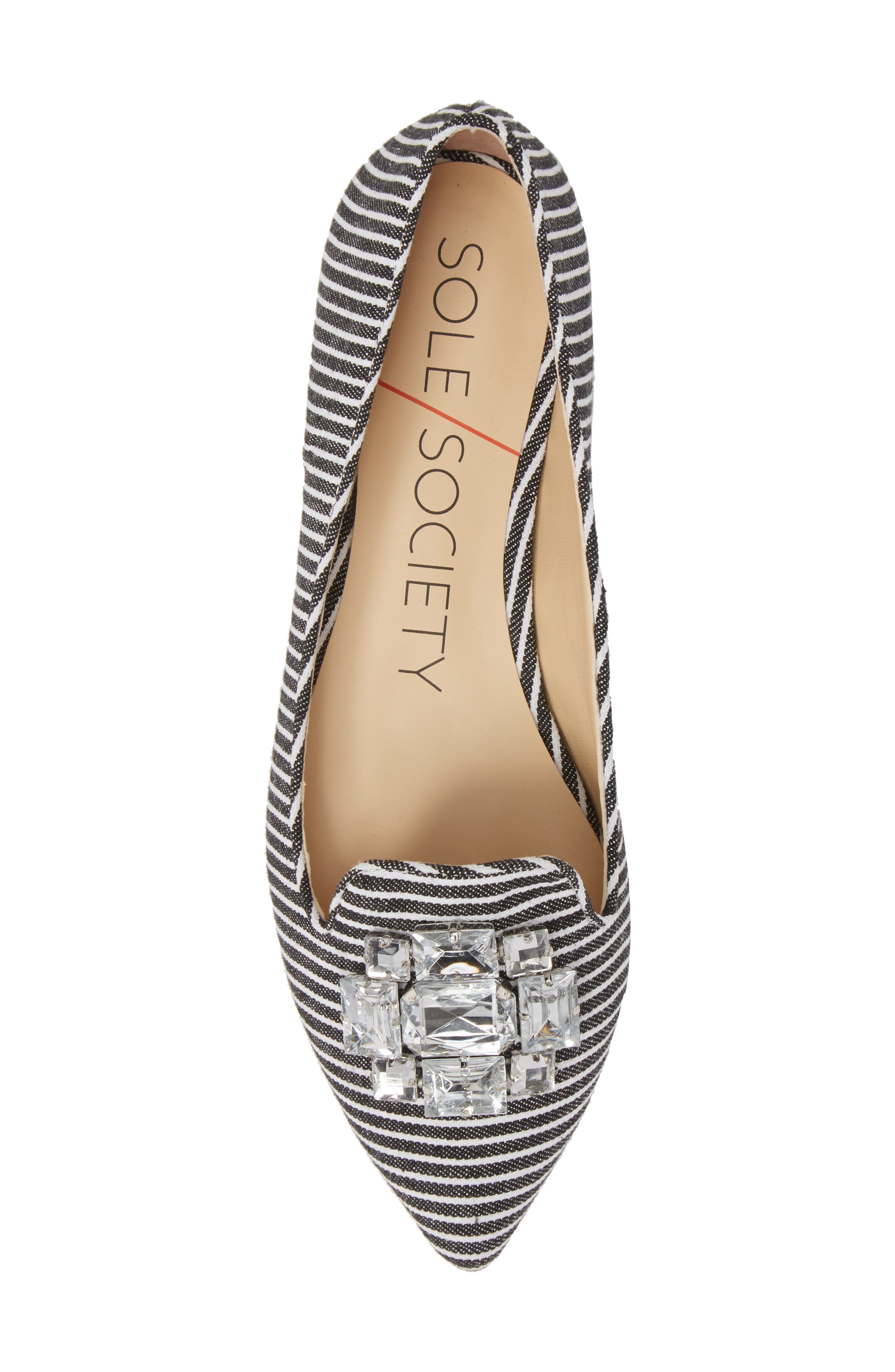 Sole Society Libry Crystal Embellished Flat, Alternate, color, 