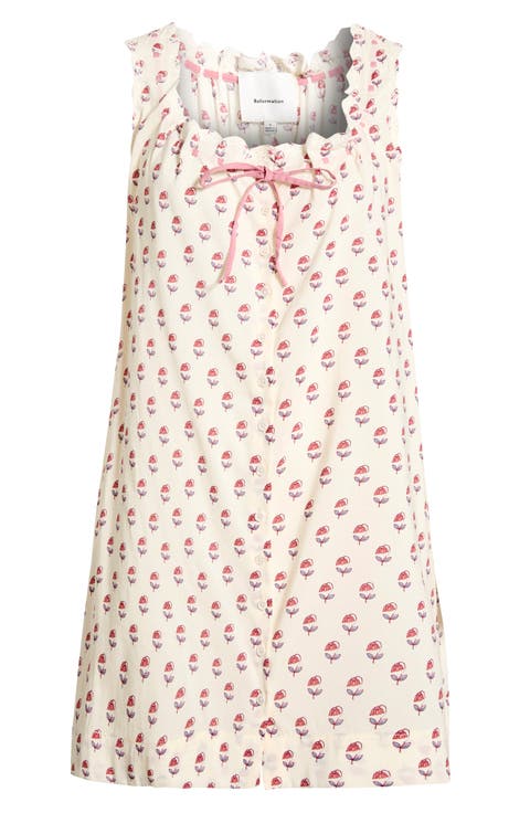 Holly Eyelet Trim Organic Cotton Blend Nightgown