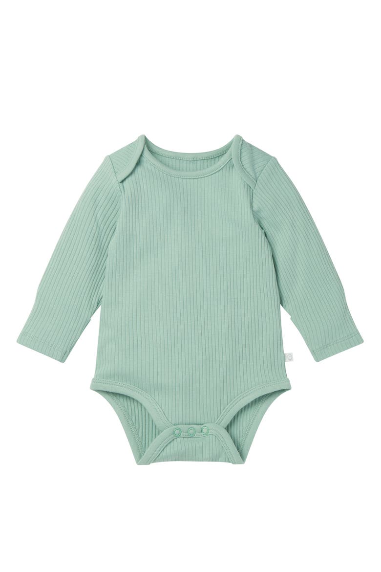 Rib Long Sleeve Bodysuit, Main, color, Mint
