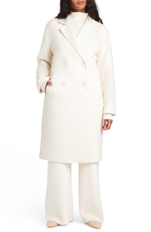 Splendid X @cellajaneblog Double Breasted Wool Blend Coat In White