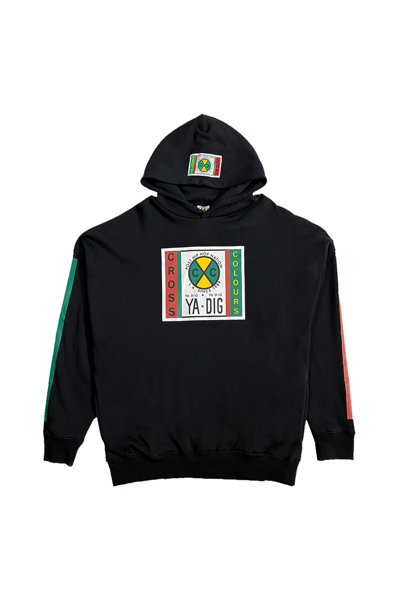 Label Logo Side Pocket Hoodie, Alternate, color, Black
