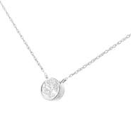Haus of Brilliance AGS Certified 10K White Gold 1/5 Cttw Bezel Set Diamond Solitaire Pendant Necklace