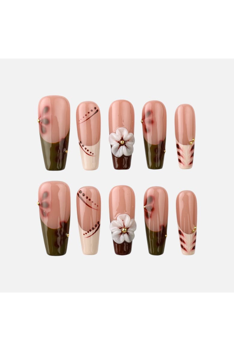 Maple Bloom - Nail Set, Main, color, Red