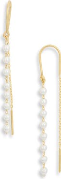 Argento Vivo Sterling Silver Imitation Pearl Theader Earrings