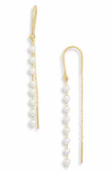 Argento Vivo Sterling Silver Imitation Pearl Theader Earrings