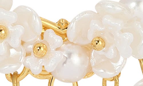 Eye Candy Los Angeles Lily Of The Valley Faux Pearl Drop Earrings In White
