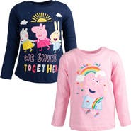 Peppa Pig 2-Pack Glitter Long Sleeve T-Shirts