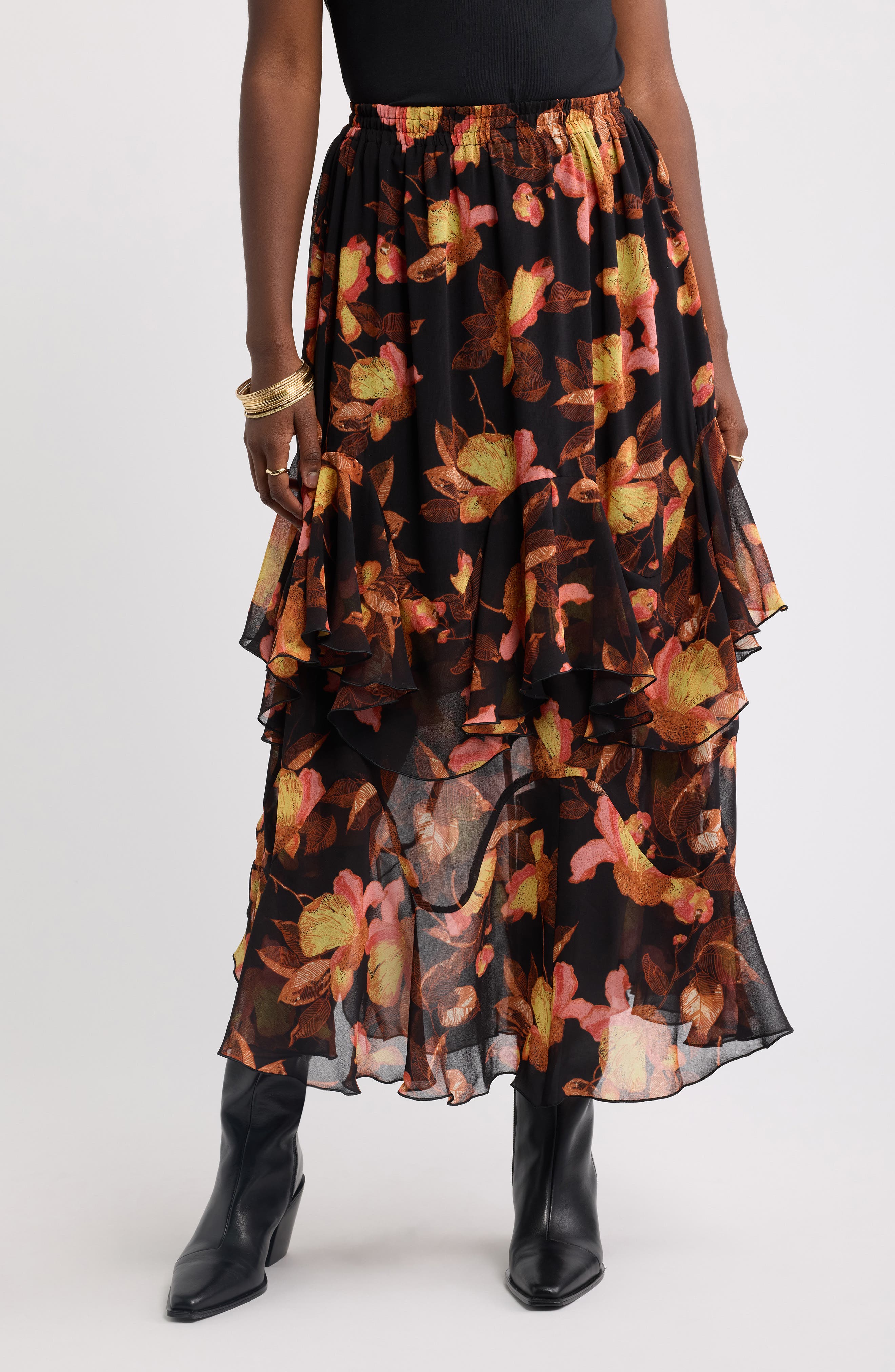 selected BLACK- PINK BOLD PETALS