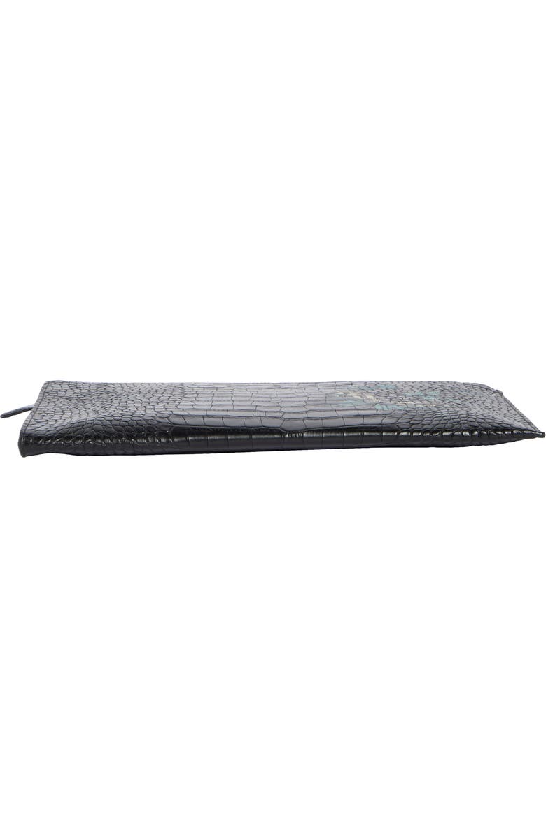 Longchamp Le Pliage Croc Embossed Leather Wristlet, Alternate, color, Butterfly