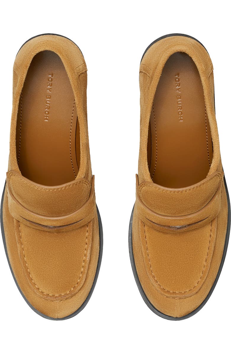 Tory Burch Block Heel Penny Loafer, Alternate, color, Wild Tobacco