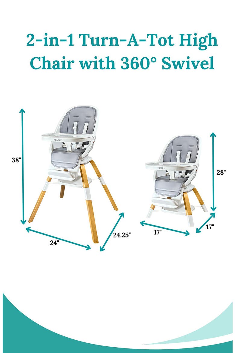 TrüBliss™ 2-in-1 Turn-A-Tot High Chair with 360° Swivel, Alternate, color, EARL GREY