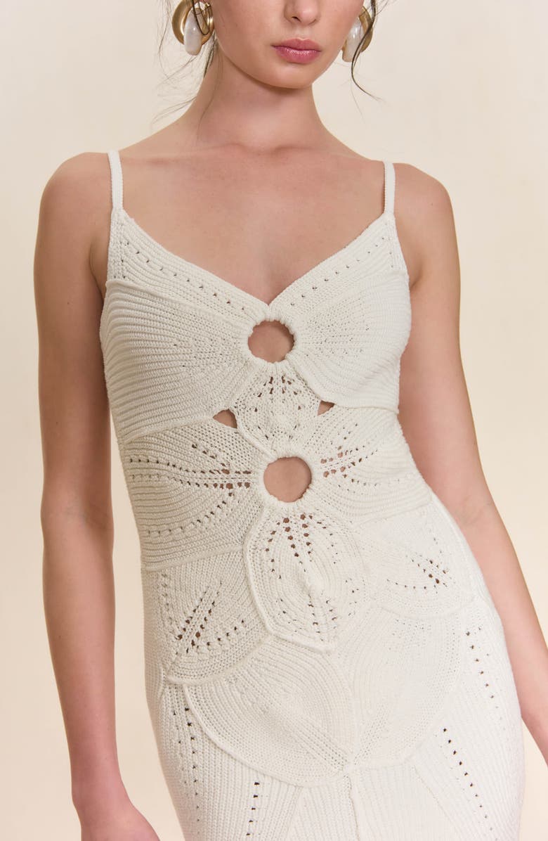 Cult Gaia Marlow Knit Minidress, Alternate, color, Off White