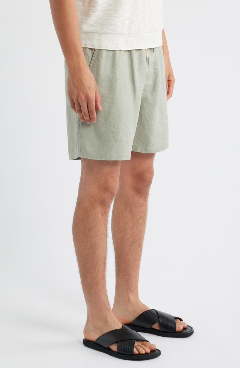 NN07 1454 Gregor Linen Drawstring Shorts, Alternate, color, Sage Green