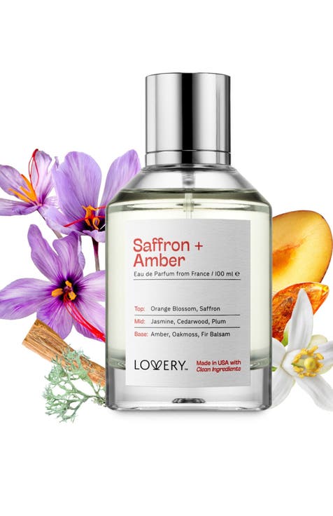 Saffron and Amber Eau de Parfum, Made in USA, 3.4 oz