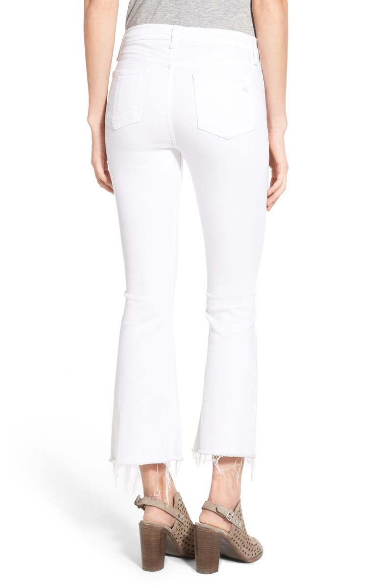 rag & bone High Rise Raw Hem Crop Flare Jeans, Alternate, color, 