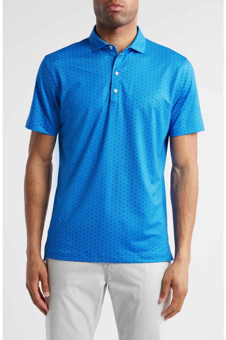 Emillio Geo Print PREP-FORMANCE Golf Polo, Main, color, PALISADES BLUE