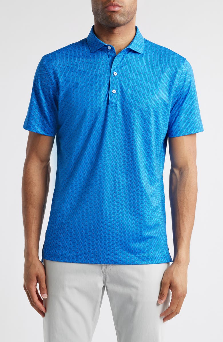 johnnie-O Emillio Geo Print PREP-FORMANCE Golf Polo, Main, color, Palisades Blue