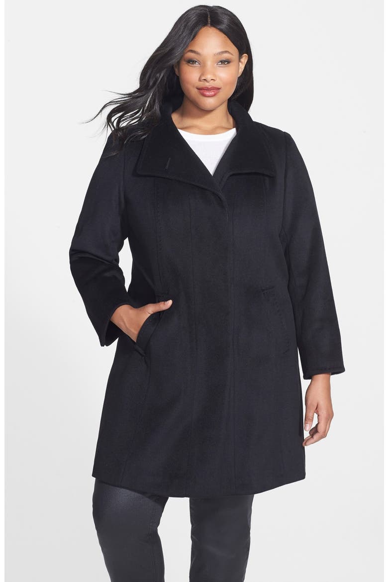 Single Breasted Wool Blend Walking Coat, Main, color, BLACK