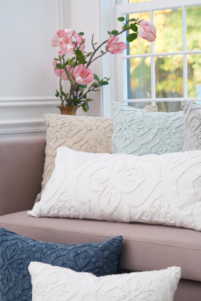 Ninny Floral Tufted Throw Pillow Collection, Alternate, color, Grey