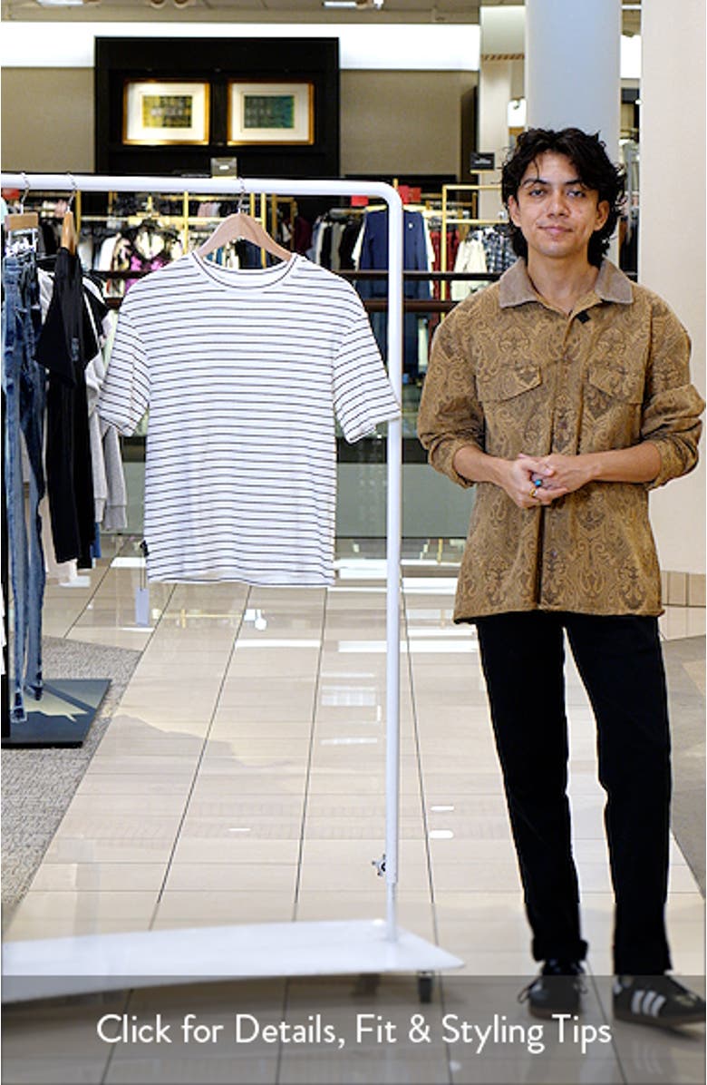 Kids' Stripe Rib Stretch Cotton T-Shirt, sales video thumbnail