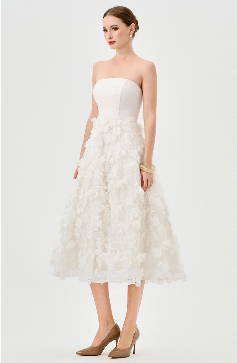 Bariano Aryan Strapless Midi, Alternate, color, White