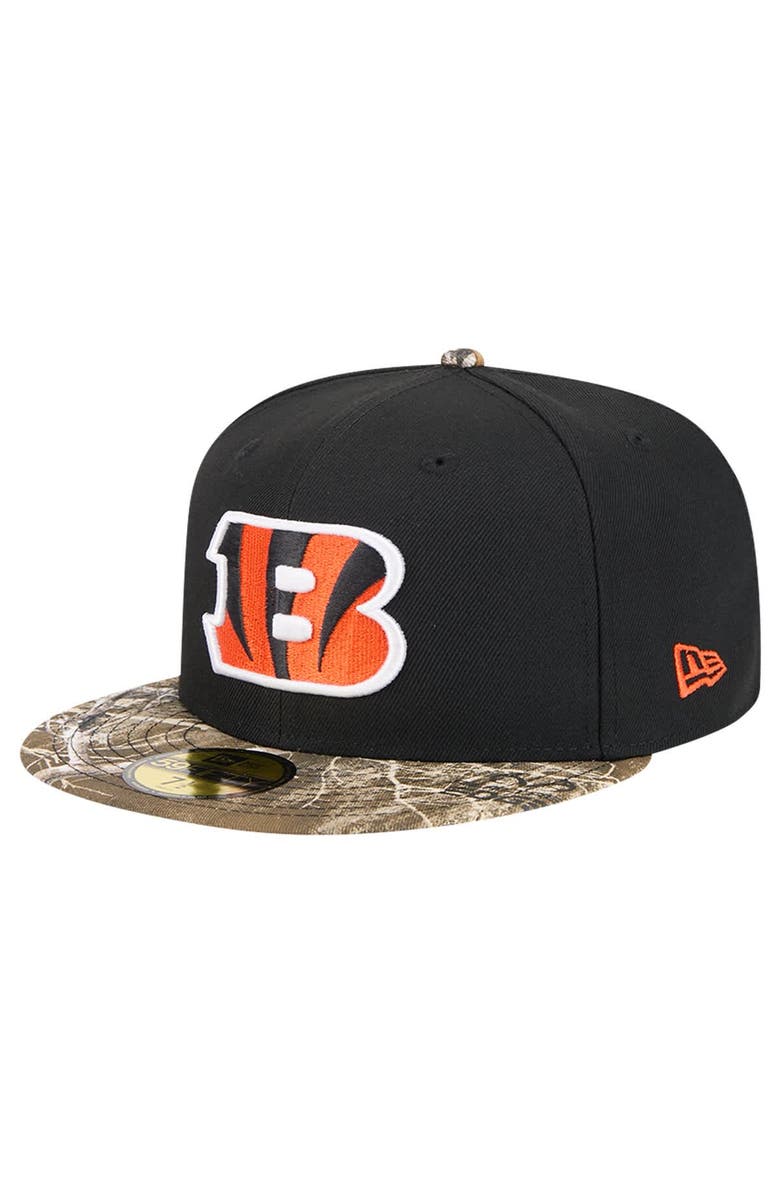 New Era Men's New Era Black Cincinnati Bengals Active Two-Tone Camo 59FIFTY Fitted Hat, Alternate, color, Black