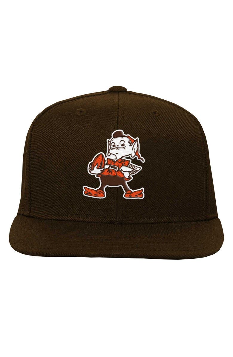 Mitchell & Ness Youth Mitchell & Ness Brown Cleveland Browns Gridiron Classics Ground Snapback Hat, Alternate, color, 
