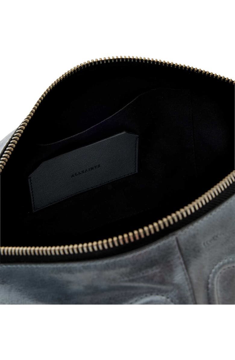 AllSaints Jean Ray Leather Shoulder Bag, Alternate, color, Cement Blue