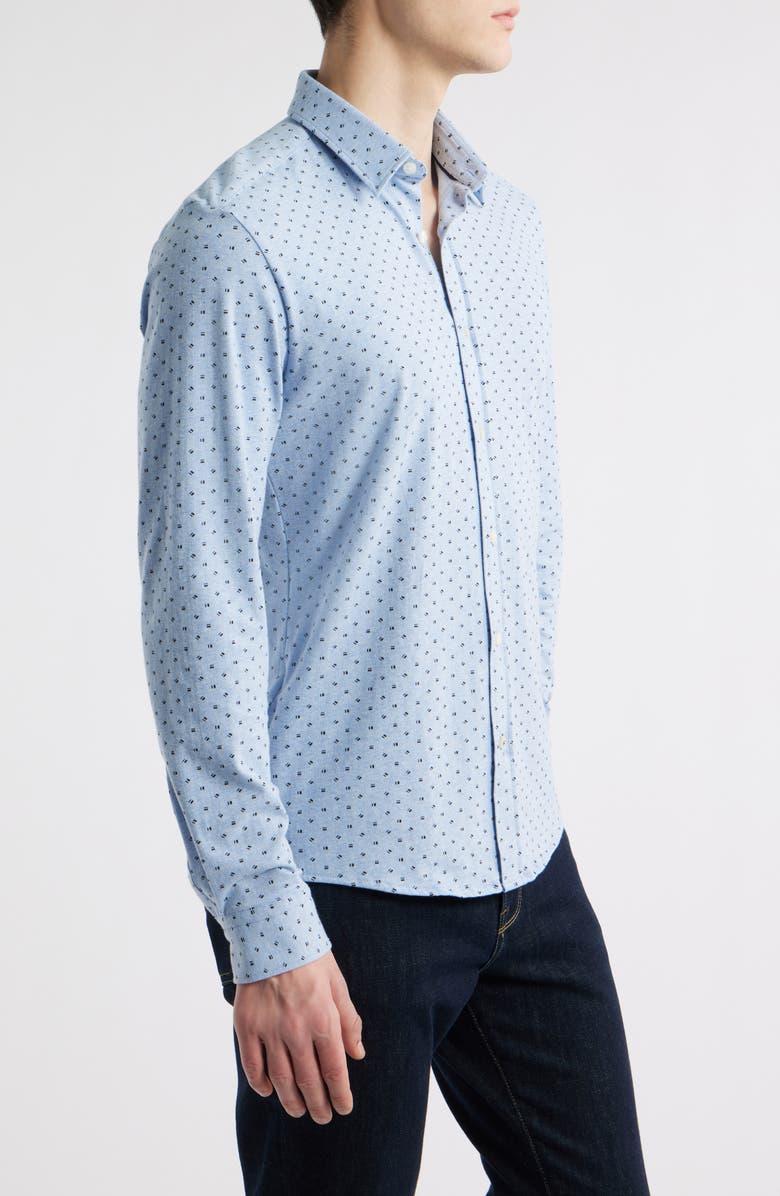 BOSS Roan Kent Stretch Cotton Button-Up Shirt, Alternate, color, Light Blue