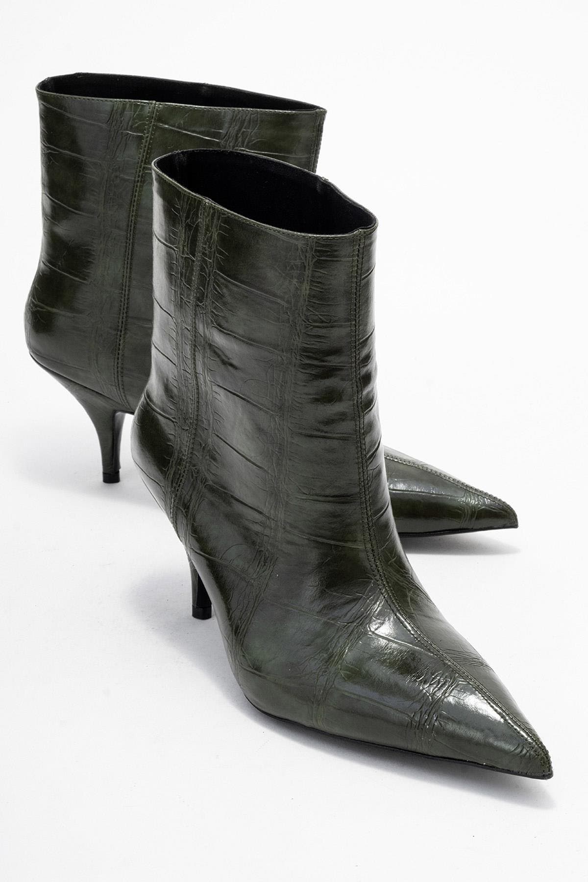 Brivelle Pointed Toe Boot, Alternate, color, Green Print Faux Leather
