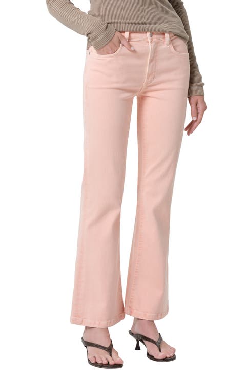 Goldie Mid Rise Kick Flare Jeans (Melon Creme)