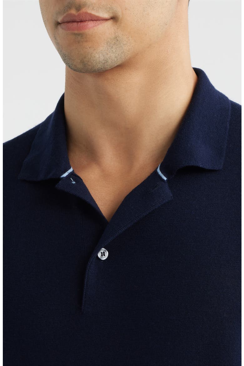 Saratoga Merino Wool Long Sleeve Polo, Alternate, color, MALTESE BLUE
