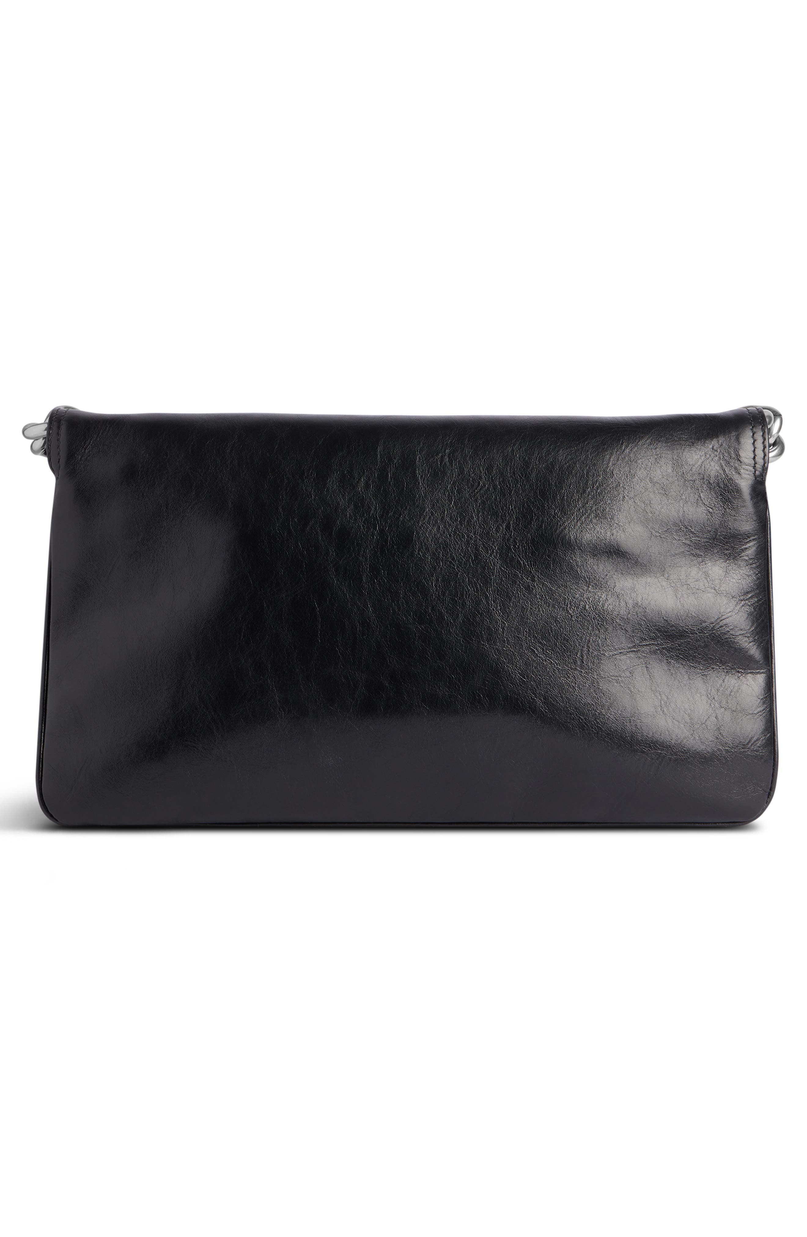 Medium BB Soft Flap Leather Crossbody Bag, Alternate, color, BLACK