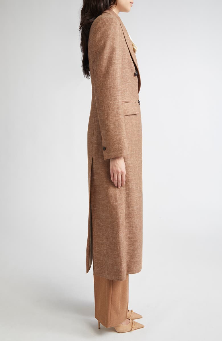 Eleventy Longline Wool & Silk Blend Coat, Alternate, color, 
