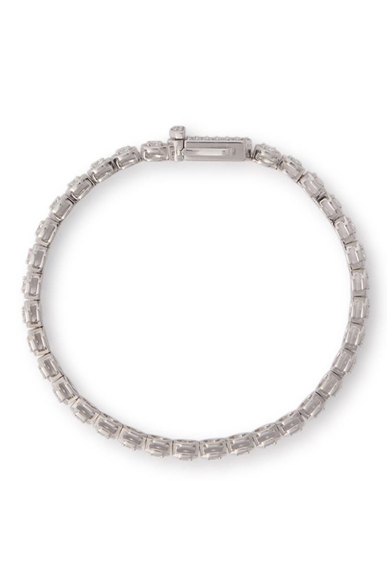 Large Hex Nut Lab Grown Diamond Bracelet, Main, color, SILVER