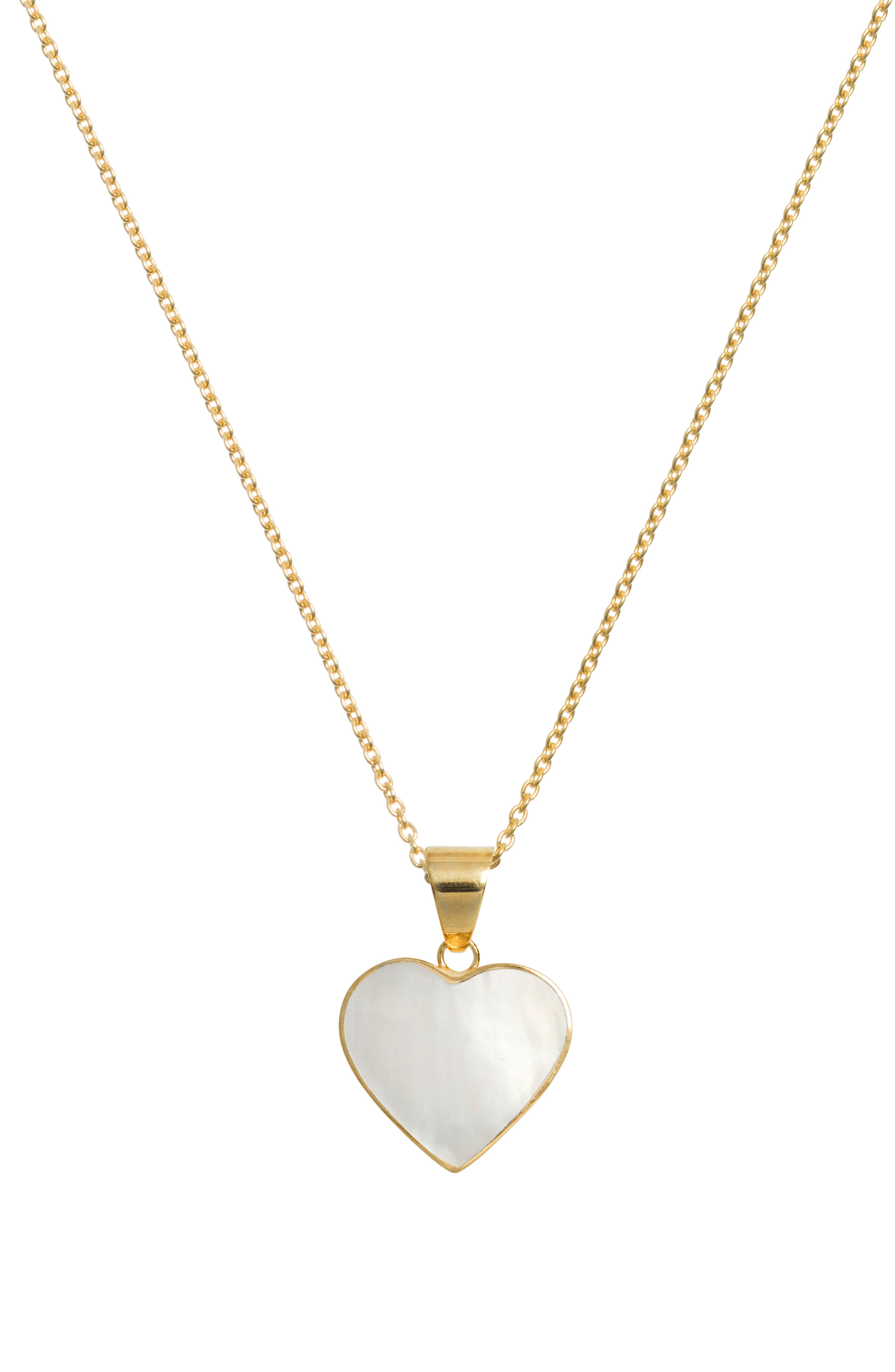 Freya Rose Necklace With Mop Heart In Gold