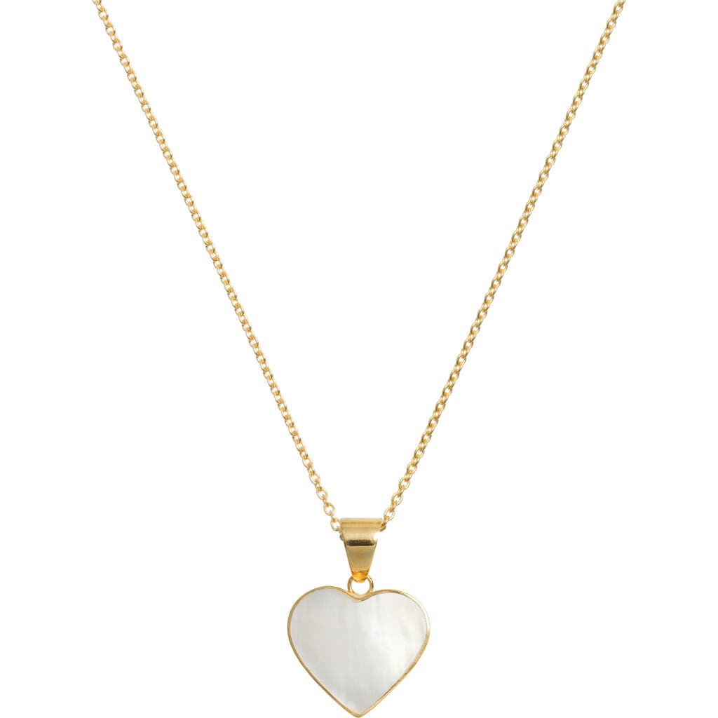 Freya Rose Necklace With Mop Heart In Gold