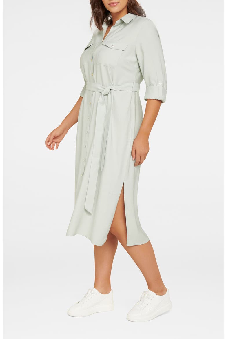 Rory Belted Long Sleeve Shirtdress, Alternate, color, SOFT SAGE