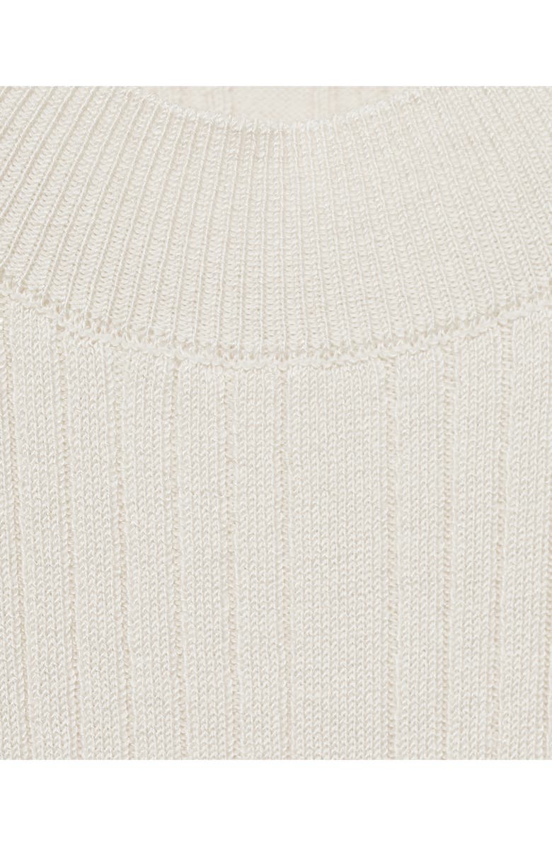 MANGO Sleeveless Side Slit Knit Tunic, Alternate, color, Ecru