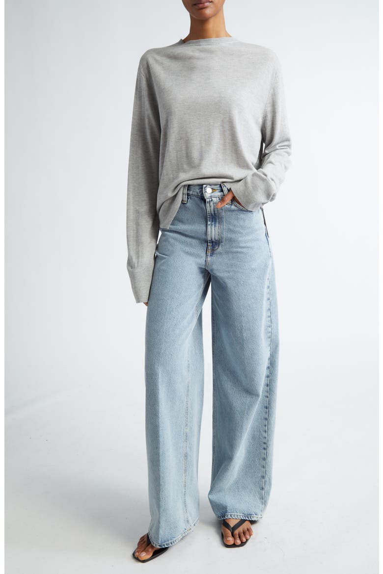 Wide Leg Organic Cotton Jeans, Alternate, color, COOL BLUE