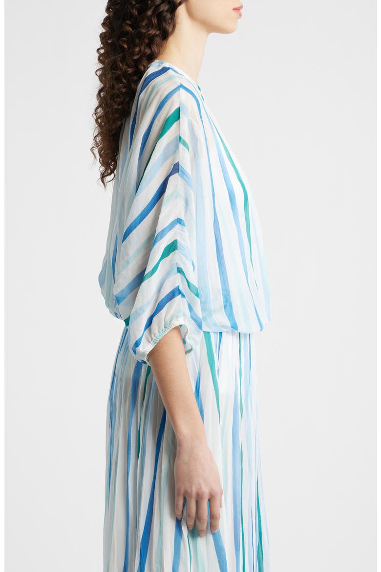 Stripe Pleated Dolman Sleeve Top, Alternate, color, SEA GLASS BRUSH STROKE