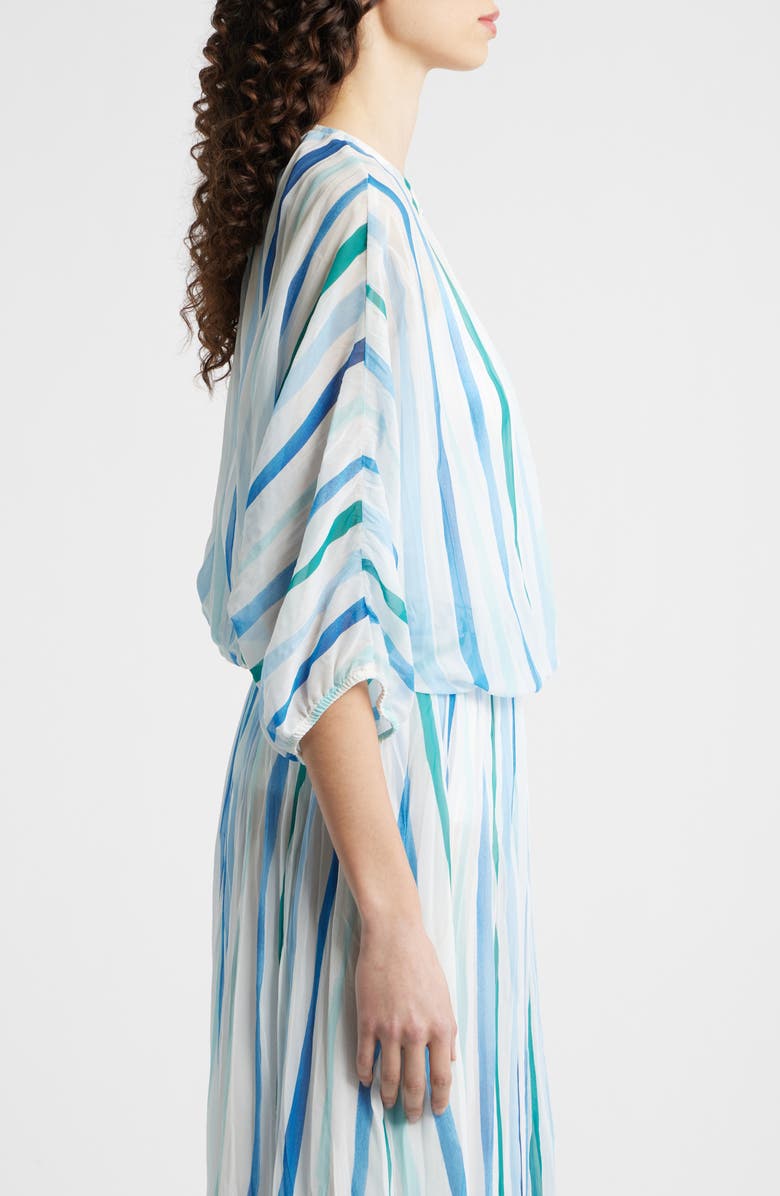 Cloth & Stone Stripe Pleated Dolman Sleeve Top, Alternate, color, Sea Glass Brush Stroke