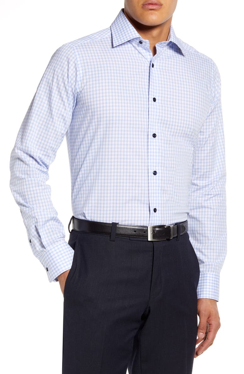 David Donahue Slim Fit Check Dress Shirt, Main, color,