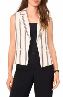 Halogen® Stripe Tweed Vest