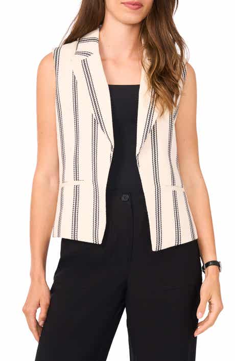 Halogen® Stripe Tweed Vest