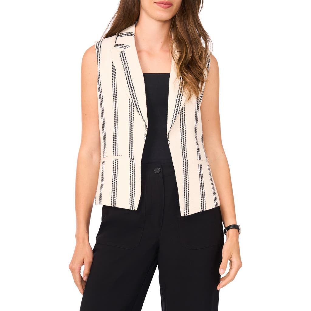 Halogen ® Stripe Tweed Vest In White