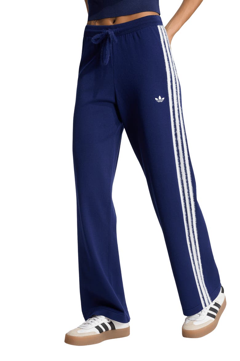 Knit Track Pants, Main, color, DARK BLUE/ WHITE