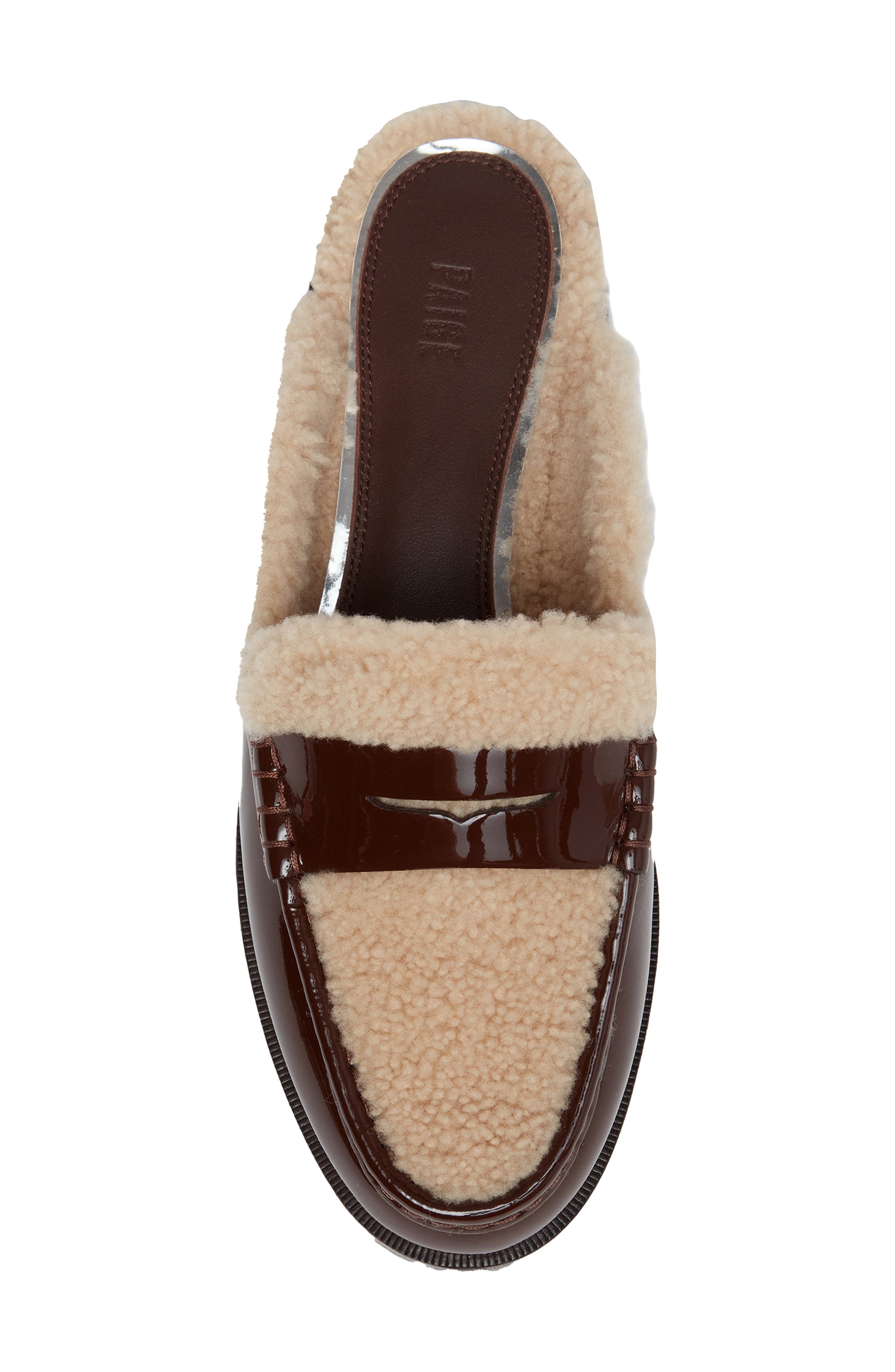 Emmett Genuine Shearling Lined Loafer Mule, Alternate, color, CHOCOLATE