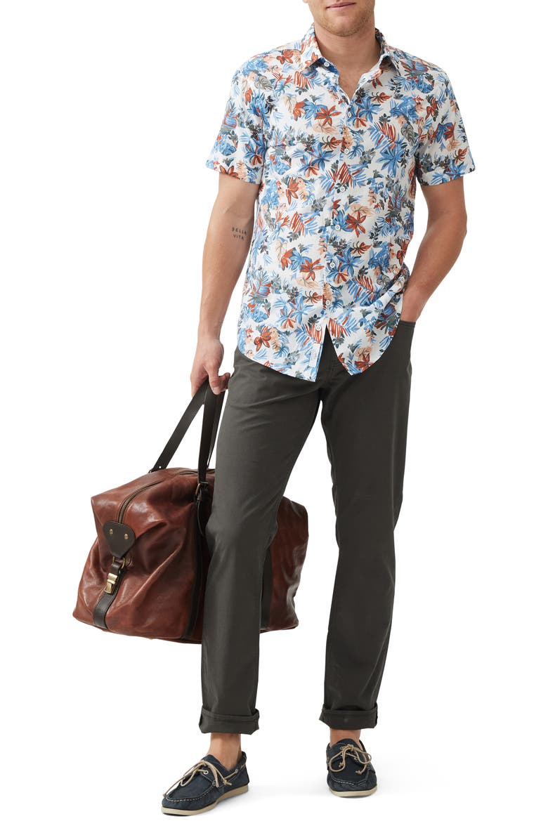 Rodd & Gunn Oyster Cove Sport Fit Floral Short Sleeve Cotton Button-Up Shirt, Alternate, color, 
