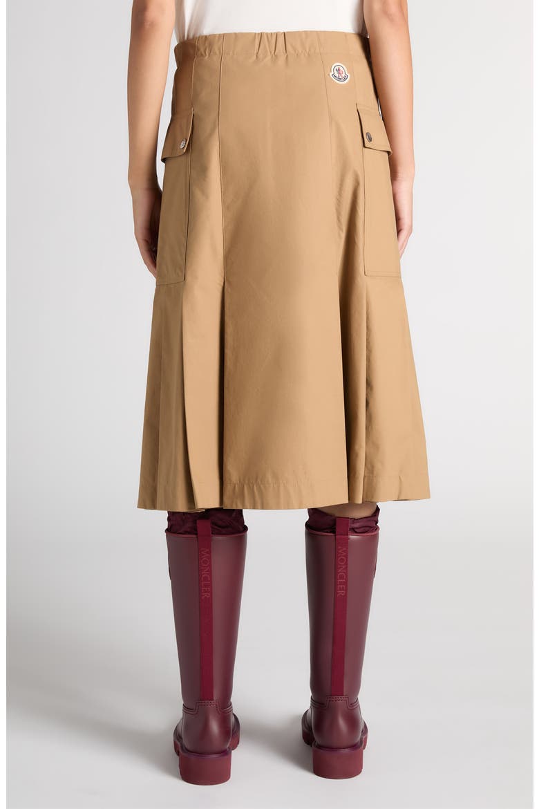 Cotton A-Line Skirt, Alternate, color, BEIGE
